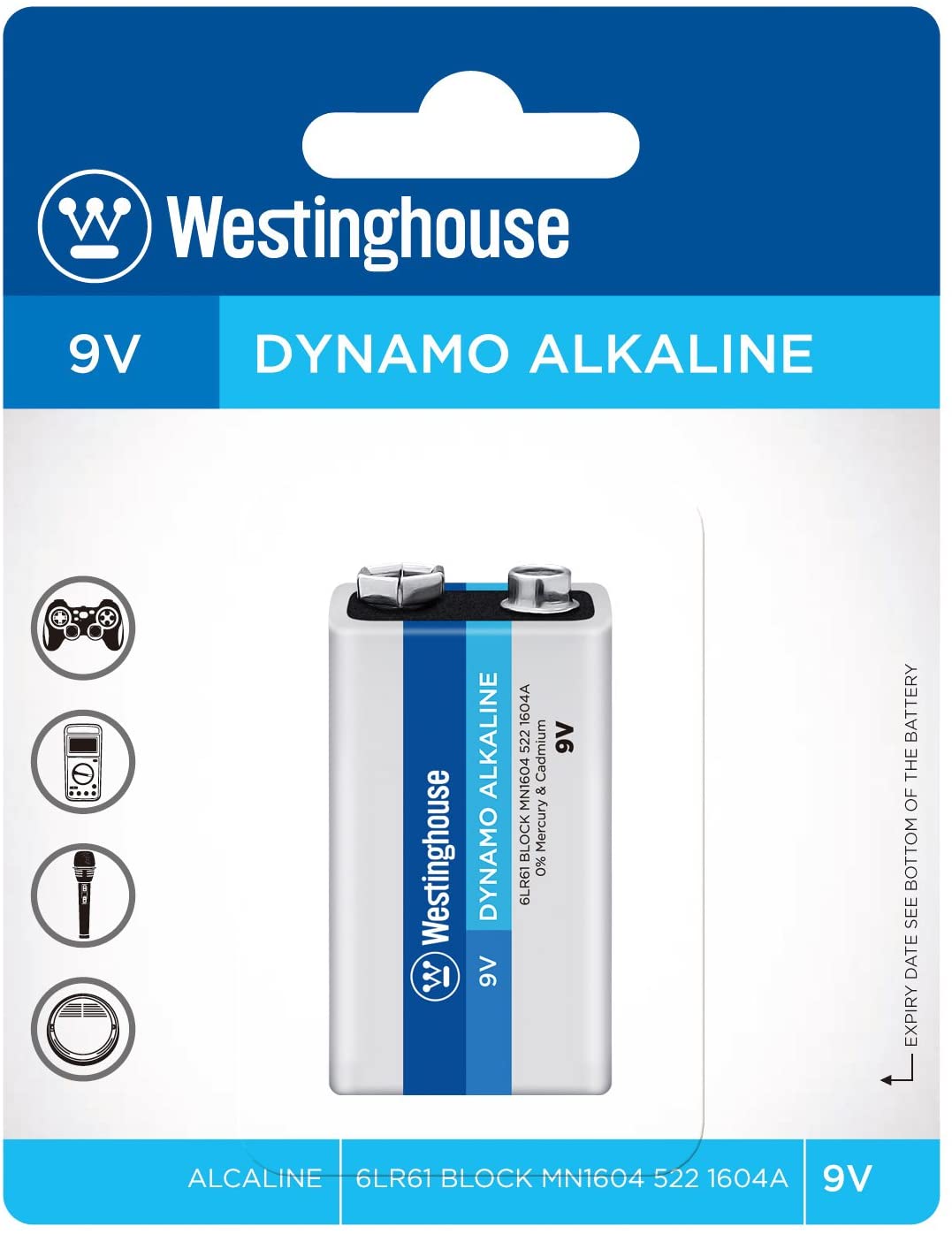 PILHA WESTINGHOUSE ALCALINA 9V 6LR61