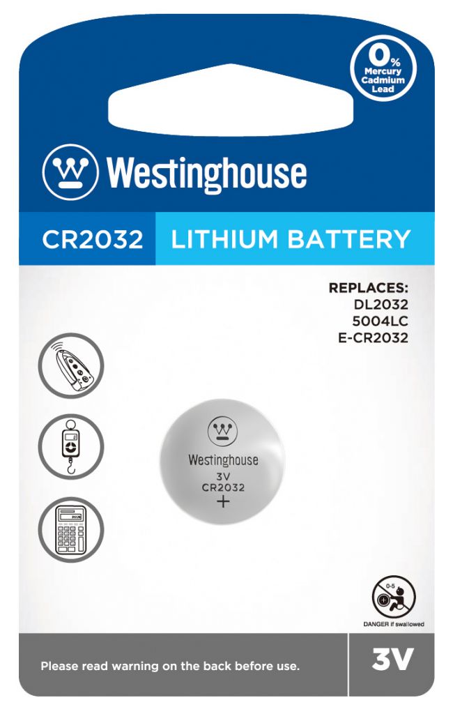 PILHA WESTINGHOUSE LITIO 3V CR2032