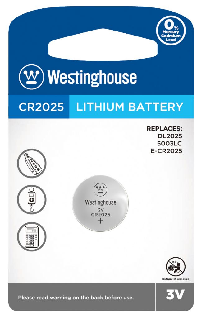 PILHA WESTINGHOUSE LITIO 3V CR2025
