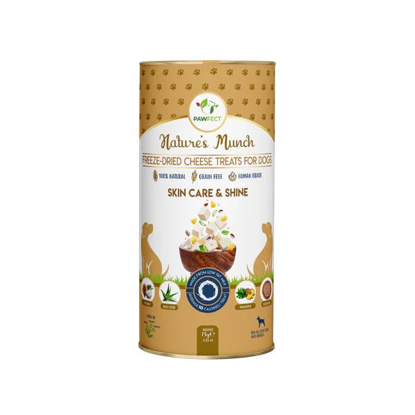 Pawfect Snacks Proteicos Queijo Skin & Coat (coco, Abacaxi, Sementes Linhaça e Aloe Vera) 75grs