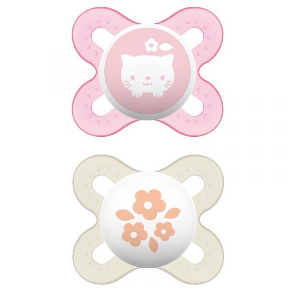 MAM 2 Chupetas de Silicone Start 0-2m Rosa
