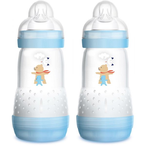 MAM Biberão Anticólicas 2uds 0M+ 260ml Azul