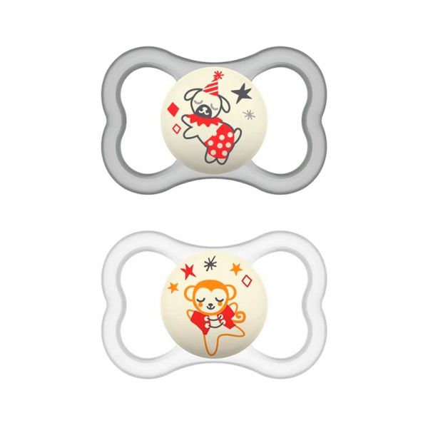 Mam 2 Chupetas Air Night Silicone +16M Neutro