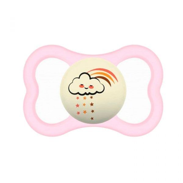 Mam Chupeta Supreme Night Silicone Arco-íris Rosa +6M