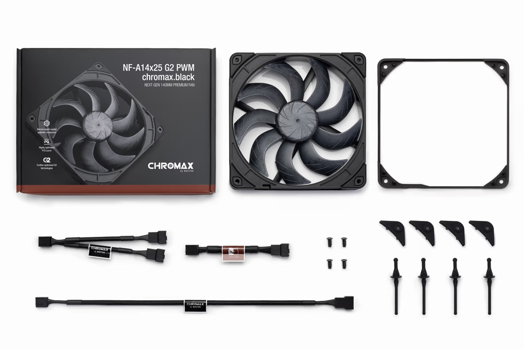 Noctua NF-A14x25 G2 PWM chromax.black Ventilador 140mm Preto