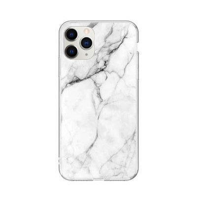 Capa Silicone Marble iPhone 13 Pro Max Branco