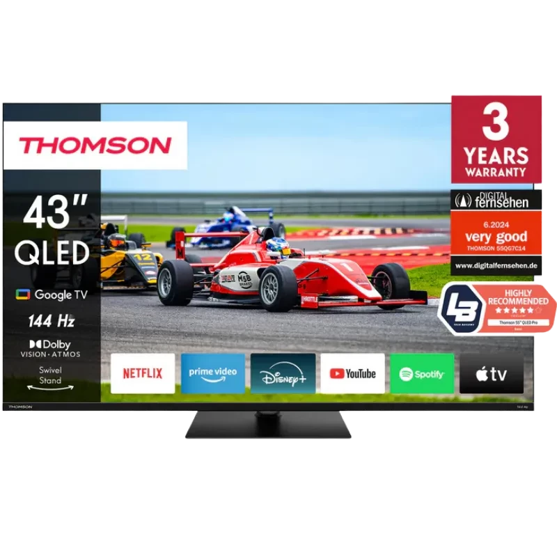 Thomson 43QG7C14 TV 43" 4K Ultra HD QLED Smart TV Wi-Fi Preto