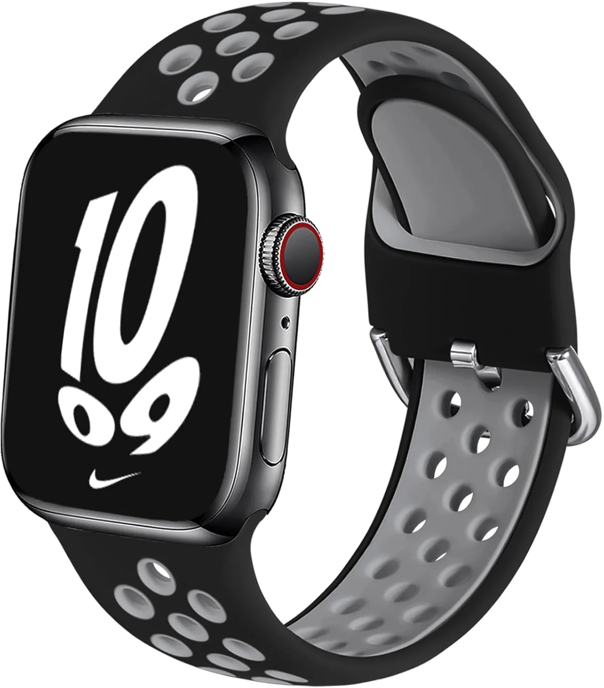 Sport Band Apple Watch (38/ 40/ 41 mm) Preto/ Branco