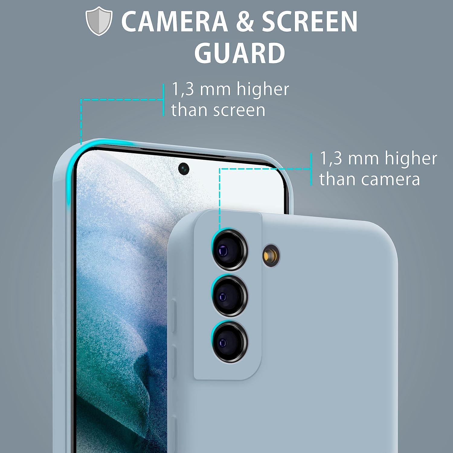 Capa Silicone Líquido Samsung S21 Plus Verde Água
