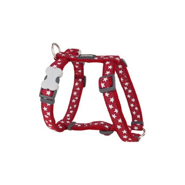 Red Dingo Peitoral One Touch Style Stars Vermelho 2x37-61 cm - PT05043SBR