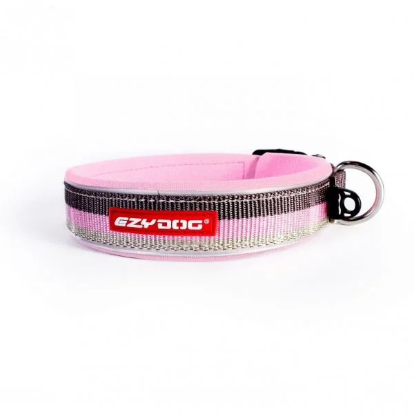 EzyDog Coleira Neo Classic Castanho/Rosa/Beje M