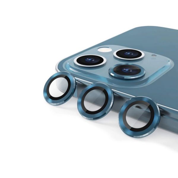 Película Vidro Temperado Metálica Câmara Traseira para iPhone 12 Pro/ 11 Pro Max/ 11 Pro Max Blue