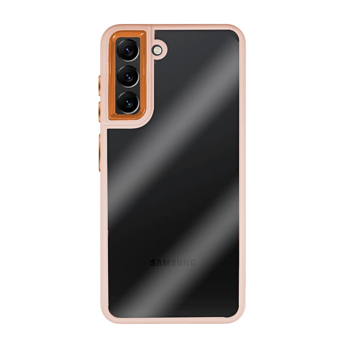 Capa Silicone Cristal Transparente Samsung S22 Plus Rosa