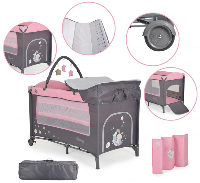Cama de viagem Moni Sleepy Pink