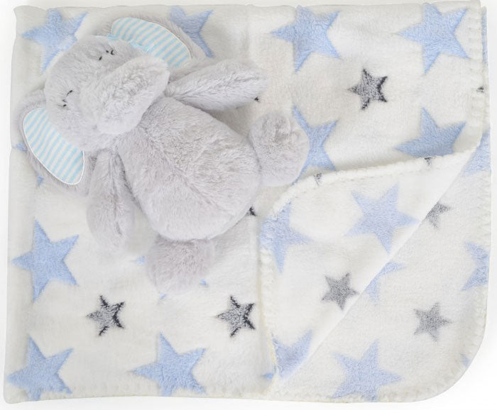 Cobertor de bebé com brinquedo Cangaroo Elephant blue