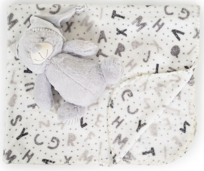 Cobertor de bebé com brinquedo Cangaroo Bear grey