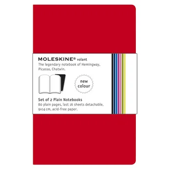 Volant de Bolso Pautado Moleskine Vermelho Pack 2un