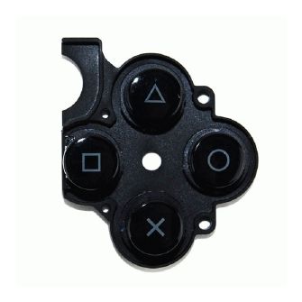 Borracha com Botões de Ação (X, O, etc.) Preto - PSP slim