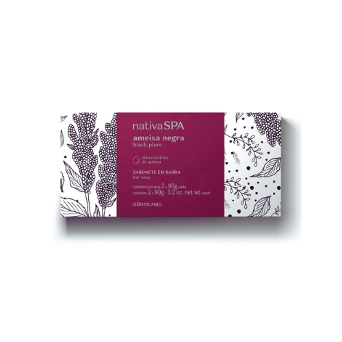 o Boticário Nativa SPA Ameixa Negra Sabonete em Barra (2x90g)